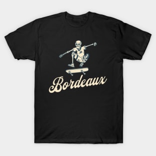 Bordeaux Bony Skaters Skateboarding Vacationing T-Shirt